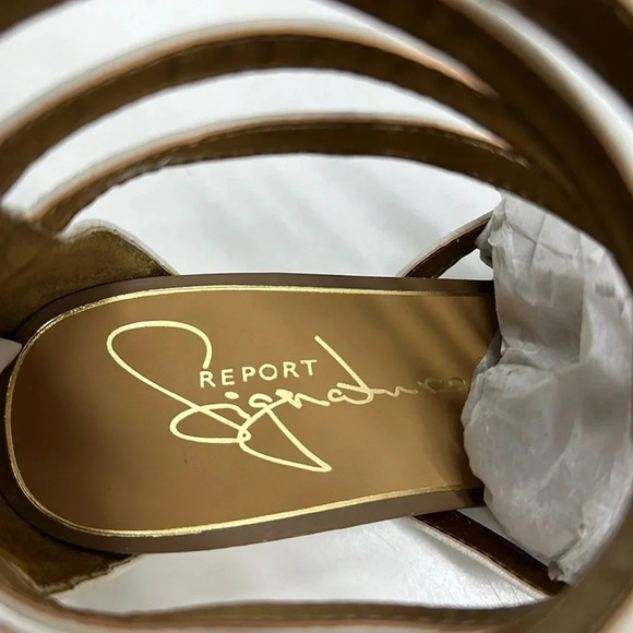 Report Signature Meliza Gladiator Sandal Shoes Open Toe White Women's Size 9 - Picture 7 of 11